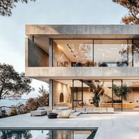 Portes et fenêtres en aluminium à rupture de pont thermique Aomeja, cadre étroit, porte coulissante pleine hauteur pour villas et complexes hôteliers