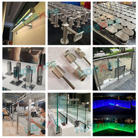 Accessoires modernes pour balustrades en verre, quincaillerie en acier inoxydable pour rampes d'escalier, balcons et clôtures de bâtiments de bureau