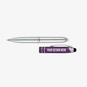 Stylo Bille et Stylet 2-en-1 en Métal avec Lumière LED, Format de Poche, pour Écrans Tactiles – Vente en Gros pour Événements Corporatifs et Cadeaux - Product Image 2
