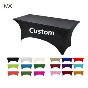 Hot Custom Printed Stretch Spandex Table Cover Stand Folding Party Advertising Tables Cloth For Events Protector