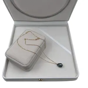Collane con ciondolo di perle barocche nere in argento 925 di nuova moda di alta qualità, ciondolo con collana girocollo di perle d'acqua dolce 100%