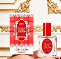 KOSY MOSY Bouquet Love Letter EDT Parfum Romantique Flacon Carré Transparent Boîte à Carreaux en Dentelle Parfum pour Femme Cadeau Étiquette Privée Personnalisée