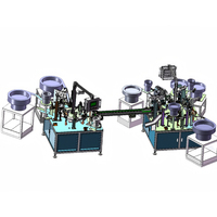 Machine d'assemblage automatique de charnières pour armoires, pour la fabrication d'appareils électroménagers