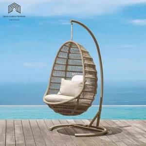 Fauteuil suspendu à bascule en rotin moderne avec coussin pour hôtel, cour, balcon, villa et <span class=keywords><strong>salon</strong></span>, mobilier d'extérieur - Product Image 3