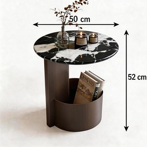 Tavolino da Caffè Multifunzionale in Stile Moderno Farmhouse con Piano in Marmo, per Soggiorno e Divano, con Spazio <span class=keywords><strong>di</strong></span> Archiviazione - Product Image 3