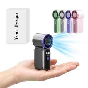 0728 Custom Fast Charging Led Hand Fan Long <b>Battery</b> Life Type-c Rechargeable Handheld 100 Lightweight Design Mini - Product Image 3