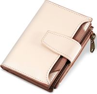 Dompet Kecil Wanita Airkit RFID Blocking Bahan PU Lembut Lipat Dua Tempat Kartu Ringkas Kantong Koin Resleting 4 Jendela ID