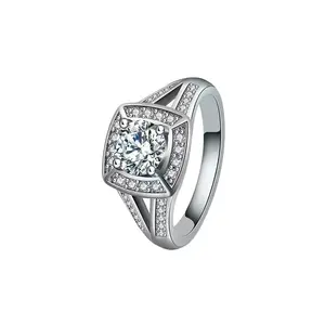 Keiyue 925 sampel perhiasan, desain cincin batu bulat perak Italia untuk pria