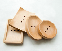 Porte-savon en bambou naturel avec logo personnalisé, accessoire de salle de bain durable et élégant, fabriqué à la main par un artisan moussé, garde le sec et propre