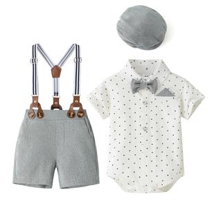 Conjunto de Fiesta de Cumpleaños para Niño Pequeño 2025, Traje de <span class=keywords><strong>Caballero</strong></span> para Bebé de <span class=keywords><strong>Primer</strong></span> Grado, Sombrero, Correa, Pantalones, Ropa - Product Image 1
