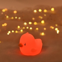 Nouvelle arrivée, lampe de nuit en forme de canard, jouet en silicone, lampe LED rechargeable par USB, lampe de nuit portable pour bébé