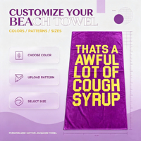 Best-selling Custom High-quality Modern Antibacterial 100% Cotton Woven Jacquard Fabric Eco-friendly Quick-drying Beach Towel