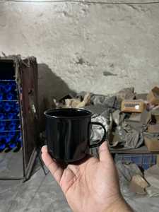 Black Enamel Mug Classic Enamel <b>Cup</b> <b>Reusable</b> Portable Coffee <b>Cup</b> with Handgrip for Camping Office Home - Product Image 3