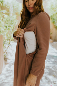 Vestido de Lactancia de Manga Larga con Cuello Redondo para Mamá, Vestidos de Maternidad para Lactancia, Ropa de Lactancia para <span class=keywords><strong>Bebés</strong></span> - Product Image 2
