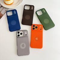 Coque de téléphone antichoc QY en TPU translucide coloré, style Ins, finition pulvérisée, motif ondulé pour 18/18 Pro/18 Pro Max