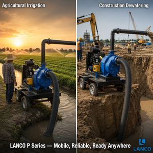 Pompe auto-amorçante LANCO série P pour moteur diesel, montée sur remorque, mobile, 2-12 pouces, pour contrôle des inondations et drainage - Product Image 4