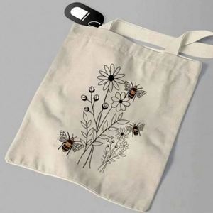 Custom Printed <b>Canvas</b> Tote Bag Reusable Shopping Handbag Vintage Style Travel Gift for Women - Product Image 3
