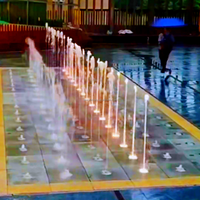Fontaine musicale et à jets sauteurs en acier inoxydable pour extérieur commercial, design moderne 3D, pour l'aménagement urbain central