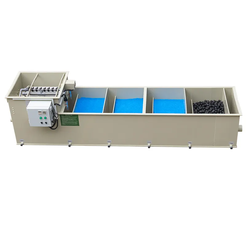 Qlozone paysage piscine à poissons équipement de filtration bio filtre à tambour uv systèmes de filtre à chambres multiples pour étangs à poissons koi