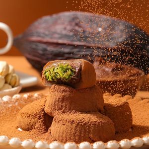 Mochi de Lujo al Estilo Dubái, Mochi Cubierto de Chocolate y Mermelada de Pistacho, Bola de Arroz Glutinoso - Product Image 1