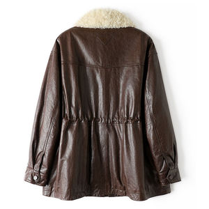 Manteau en <span class=keywords><strong>duvet</strong></span> <span class=keywords><strong>pour</strong></span> femme avec col amovible en fourrure d'agneau cirée à l'huile 566, 90% <span class=keywords><strong>duvet</strong></span> d'oie - Product Image 2