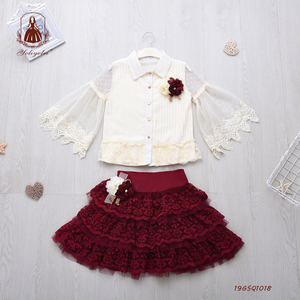 ขายส่งสามลูกไม้แขนยาวสีแดง Layered กระโปรงชุด & <span class=keywords><strong>ชุด</strong></span>เสื้อผ้า<span class=keywords><strong>เด็ก</strong></span><span class=keywords><strong>ชุด</strong></span>ดอกไม้/ - Product Image 1