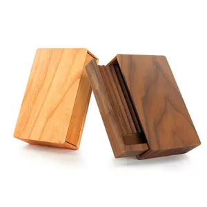 ベトナムカスタムロゴクリエイティブ木製スモークボックスマグネット吸着ポータブル木製シガレットケース