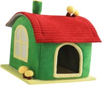 Nouvelles maisons/lits pour animaux de compagnie en peluche sur le thème de Noël pour chats, lavables toute l'année, motif uni, pour salon, vente en gros disponible
