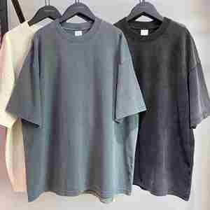 เสื้อยืด AI-MICH Heavyweight 250GSM ทรงหลวม ไหล่ตก ผ้าคอตตอน 100% ล้างสีแบบแอซิดวอช สไตล์วินเทจ พร้อมสกรีนโลโก้ - Product Image 1