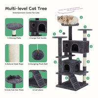 Tour de chat de luxe avec 2 condos 2 boules pendantes 3 griffoirs facile à nettoyer intérieur chat maison animal Camping meubles