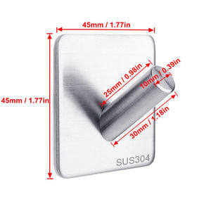 Ganci da Parete Autoadesivi in Acciaio Inossidabile Antiruggine HF, Organizzatori Singoli Resistenti per Abbigliamento - Product Image 2