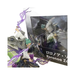 Figuras de Anime en Caja al por Mayor de Roronoa <span class=keywords><strong>Zoro</strong></span> de One Piece, Estilo de Tres Espadas con Kimono, del País de <span class=keywords><strong>Wano</strong></span> - Product Image 1