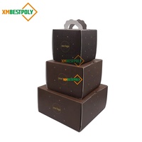 Individuell Bedruckte 5 Zoll Kuchen-Papierverpackung Kartonbox Bäckerei-Kuchen Faltbare Tragetaschen Mit Griff