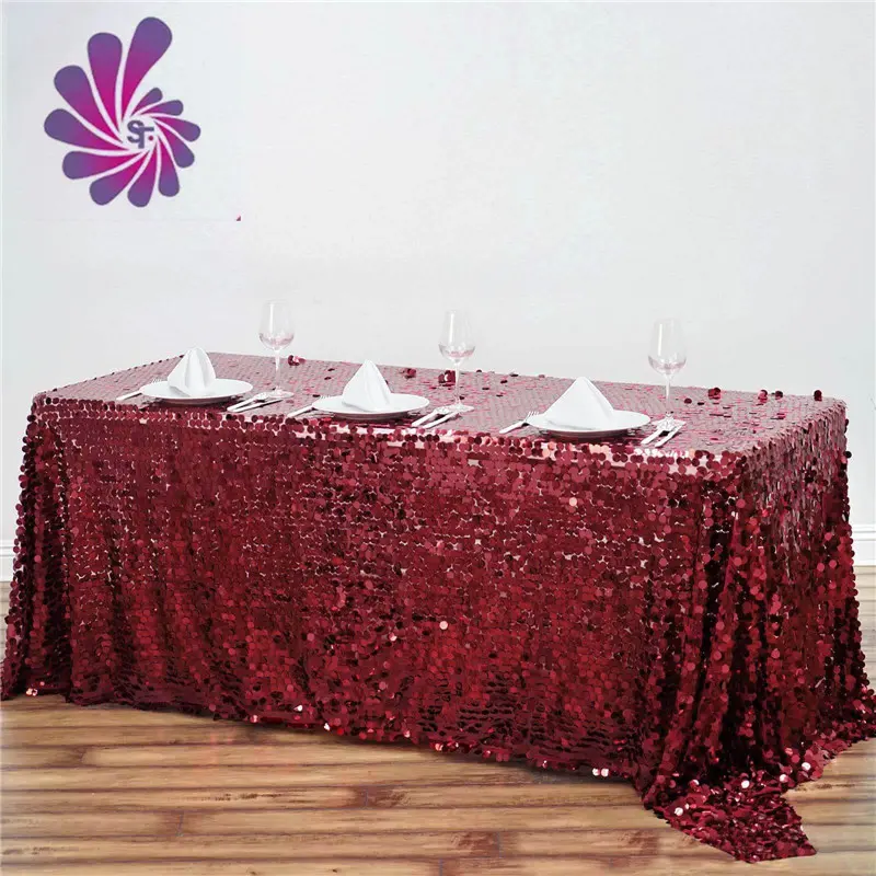 Big Payette Sequin Rectangular Tablecloth Premium For Wedding Banquet Home Decor