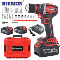 HIERKIN personnalisé : Coffret d'outils, perceuse électrique sans fil au lithium, perceuse à main électrique, perceuse de sol électrique