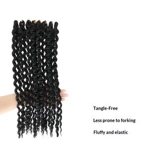Vente chaude directe usine de perruques pour le commerce extérieur : Lot de 8 pièces de cheveux synthétiques <span class=keywords><strong>à</strong></span> crocheter <span class=keywords><strong>à</strong></span> basse température, boucles italiennes, style africain transfrontalier - Product Image 3