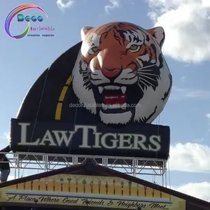 Ballon gonflable géant à tête de tigre au design personnalisé pour la décoration publicitaire de restaurant