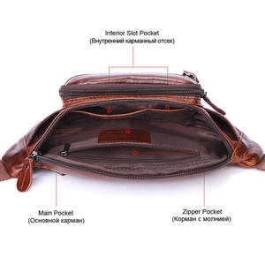 กระเป๋าหนังแท้ AndoBag สไตล์เรโทรสำหรับผู้ชาย กระเป๋าสะพายข้างลำตัวแบบลำลอง กระเป๋าคาดเอวสำหรับเล่นกีฬากลางแจ้ง ช่องใส่โทรศัพท์ - Product Image 6