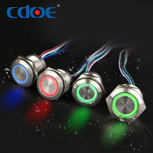 19Mm 22Mm Drukknop Led Kortstondige Korte Reis Rood Groen Blauw Roestvrij Staal Drukknop Schakelaars 12V Ip65 - Product Image 1