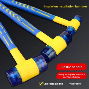 Martello da Installazione Deer Fairy, Martello in Gomma per Piastrelle, Porte e Finestre, Manico in Plastica Isolato, Testa del Martello Piccola e Rimovibile - Product Image 2