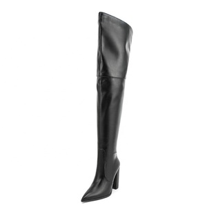 Super Wide Fit Large Size 47 Women Over the Knee High <b>Boots</b> Chunky Heels Thigh High Back Zipper Booties Custom Shoes - Product Image 2