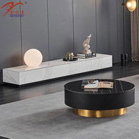 Table basse ronde en marbre, design moderne, luxe léger, minimaliste, combinaison de designers