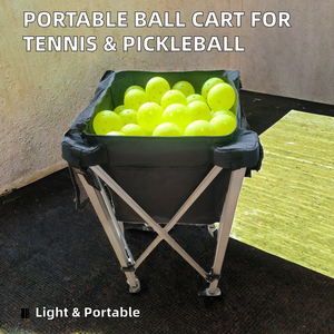 Carrito de Pelotas Plegable de Aleación de Aluminio Ligero, Ruedas para Tenis y Pickleball, Diseño Plegable Apto para Niños, Oxford - Product Image 2