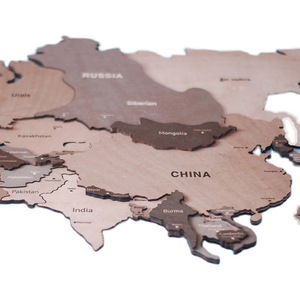 Colgante de pared de madera en 3D para sala de estar, mapa del mundo, decoración del hogar, dormitorio, viajero, multicolor, multicolor - Product Image 3