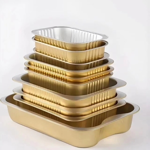 RE3G Récipient rectangulaire en aluminium à paroi lisse argentée pour la préparation des repas avec couvercle transparent - Product Image 1