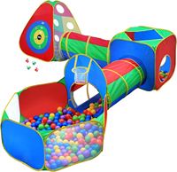 Tienda de juegos emergente para niños con túnel y pozo de bolas para niños, al aire libre juego interior, túnel de gateo, juguete para niños pequeños, tienda de juegos para niños pequeños, pozo de bolas