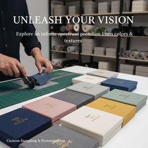 Boîte cadeau personnalisée en forme de <span class=keywords><strong>livre</strong></span> en tissu de lin avec logo estampé à chaud, fermeture magnétique, pour 2026 et 2027 - Product Image 3