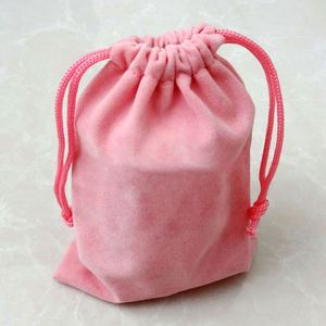 ถุงกำมะหยี่สีชมพูแบบมีเชือกสองเส้น สกรีนโลโก้ได้ สำหรับใส่เครื่องประดับ กระเป๋าใบเล็ก - Product Image 2