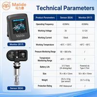 Sensor de Presión TPMS Universal para Automóvil, Monitor Adhesivo, Alarma por Voz, IP67 ABS para Sedán, SUV, Camioneta, Venta al por Mayor de Fábrica