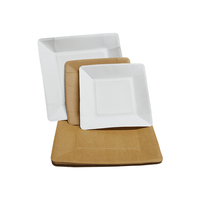 Assiettes carrées en carton jetables écologiques de haute qualité de 8 et 10 pouces, plateaux à gâteaux et boîtes à lunch